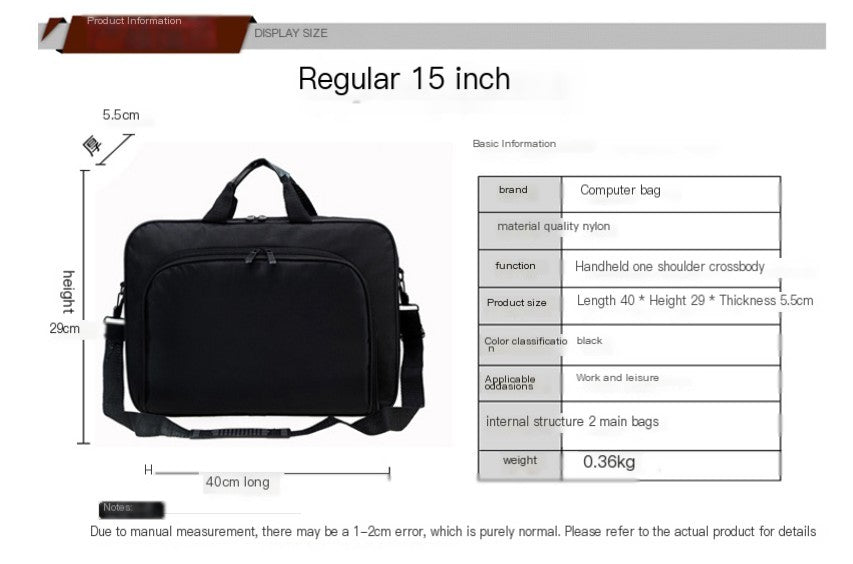 Casual Business Shoulder Briefcase | Portable Nylon Laptop Bag for Work, Travel, and Daily Carry