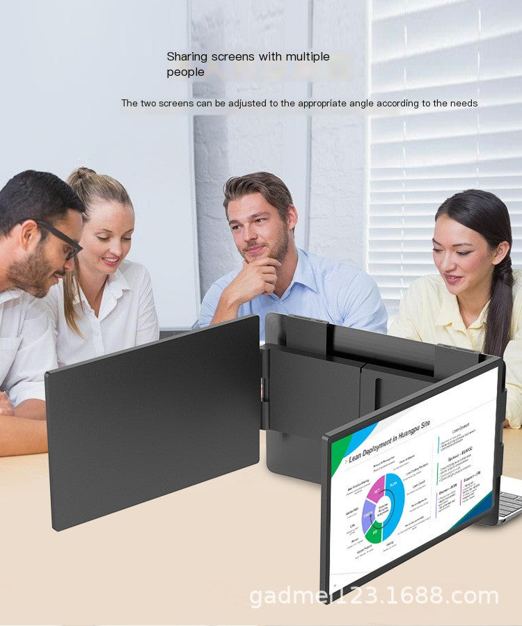 14-Inch Dual Screen Portable Monitor for Laptop | Foldable IPS Screen Extender for Multi-Tasking