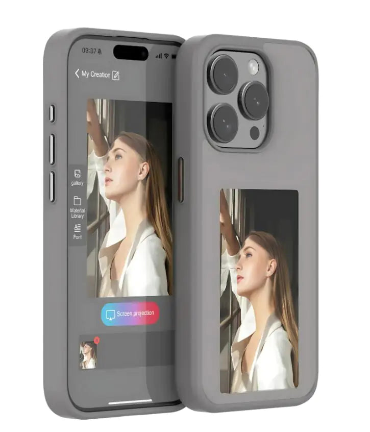 E-Ink Phone Case with Secondary Display | Slim Protective Case for Notifications and Custom Images