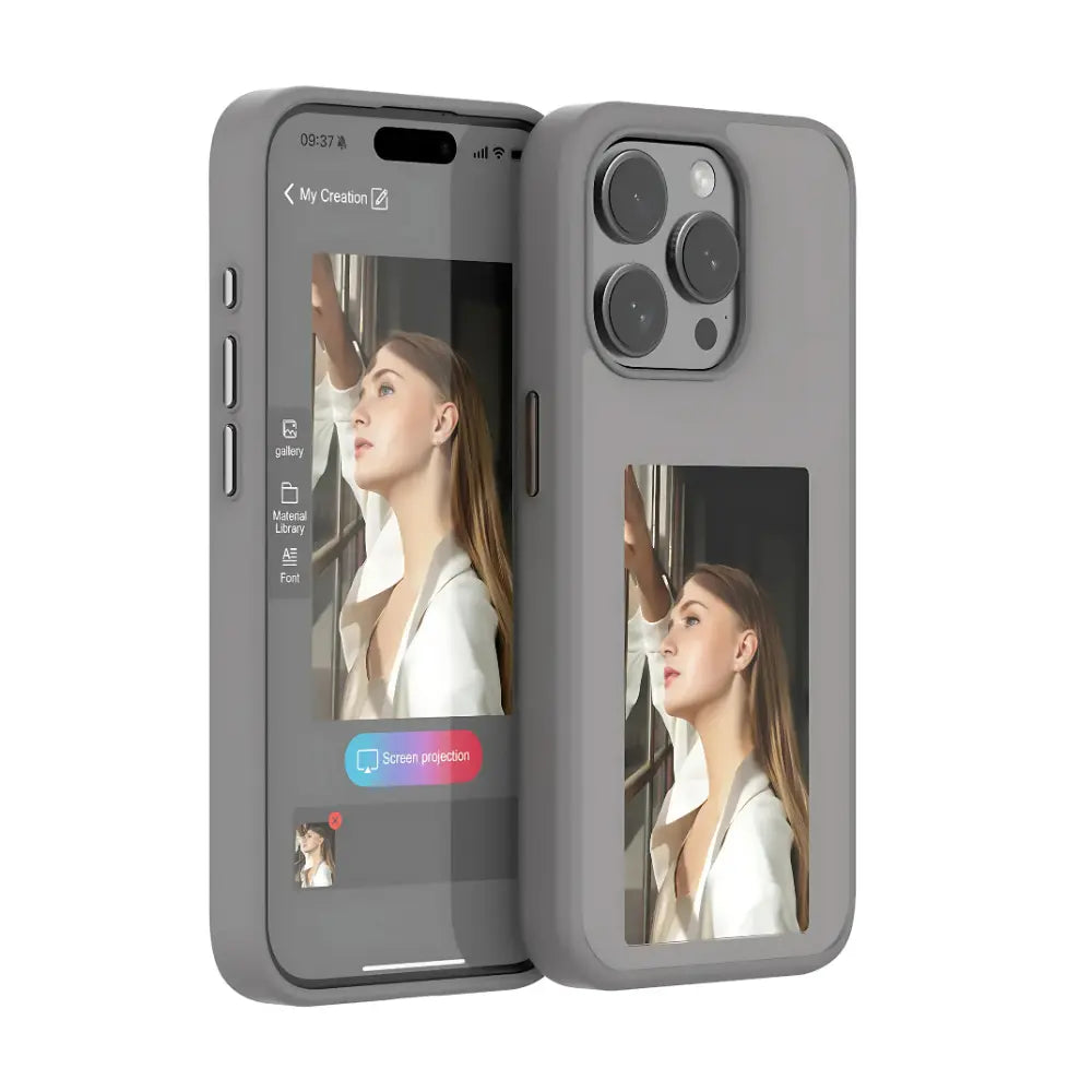 E-Ink Phone Case with Secondary Display | Slim Protective Case for Notifications and Custom Images