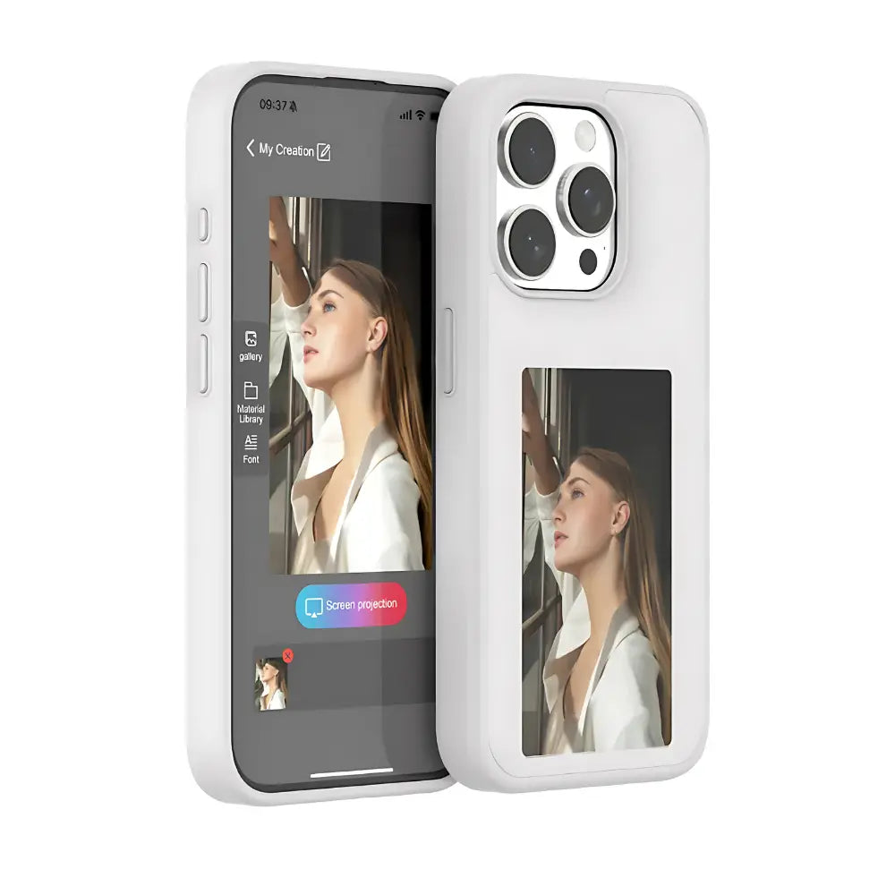 E-Ink Phone Case with Secondary Display | Slim Protective Case for Notifications and Custom Images