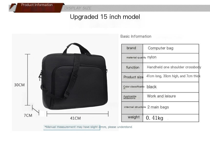 Casual Business Shoulder Briefcase | Portable Nylon Laptop Bag for Work, Travel, and Daily Carry