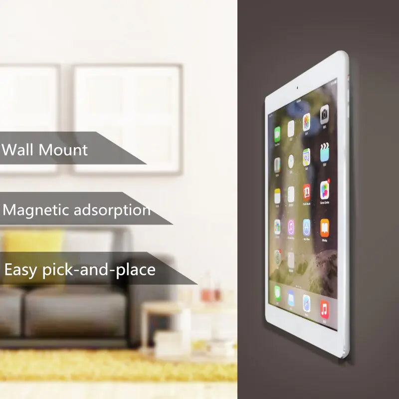 Magnetic Wall Mount for iPad Pro, iPad Air, and Phones | Universal Tablet and Phone Holder with Strong Magnetic Adhesion