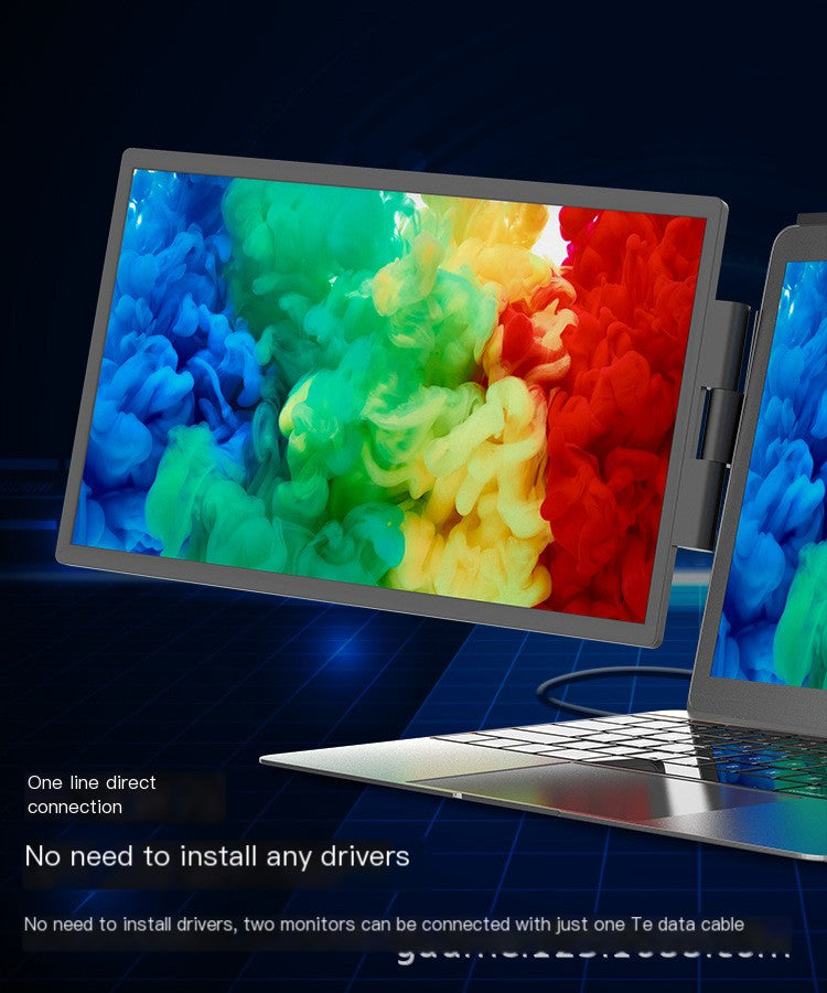 14-Inch Dual Screen Portable Monitor for Laptop | Foldable IPS Screen Extender for Multi-Tasking