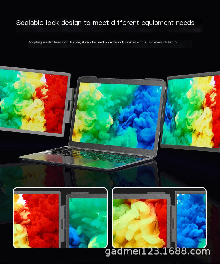 14-Inch Dual Screen Portable Monitor for Laptop | Foldable IPS Screen Extender for Multi-Tasking