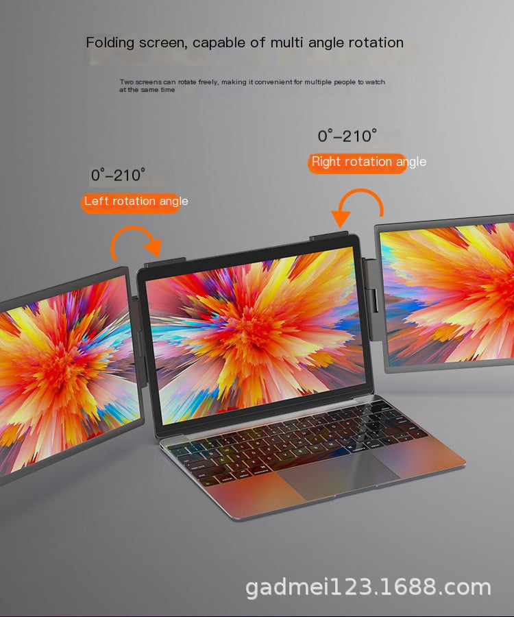 14-Inch Dual Screen Portable Monitor for Laptop | Foldable IPS Screen Extender for Multi-Tasking