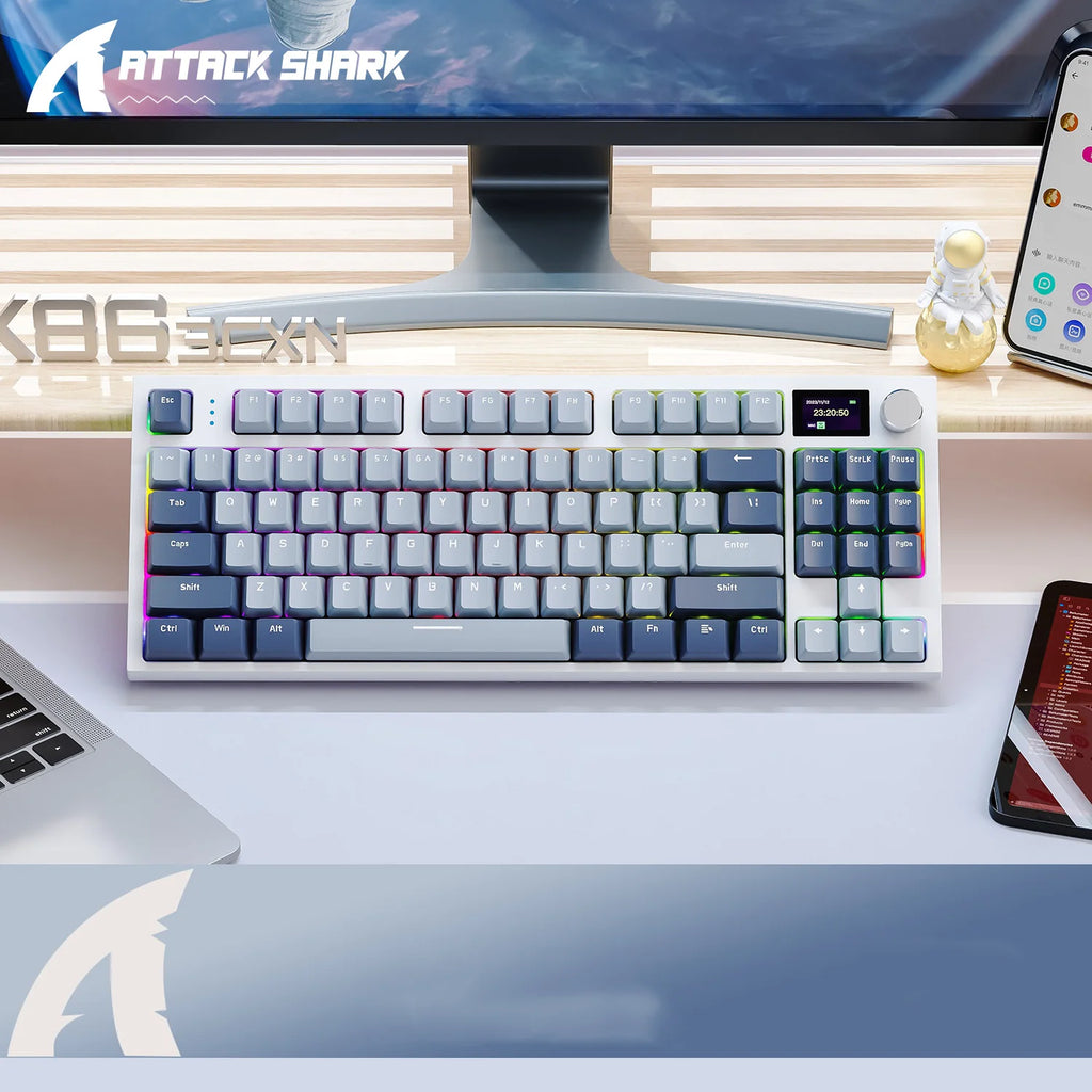 K86 RGB Bluetooth Mechanical Keyboard | Wireless 87-Key Compact Keyboard with Multi-Device Support and PBT Keycaps