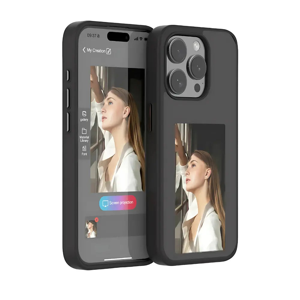 E-Ink Phone Case with Secondary Display | Slim Protective Case for Notifications and Custom Images